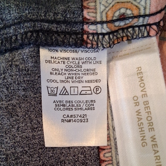 LOFT Navy and Orange Patterned Long Sleeve Dress. Good Condition Size Small - Picture 15 of 17